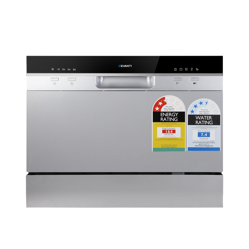 Devanti Benchtop Dishwasher 6 Place Bench Top Countertop Dishwasher Freestanding