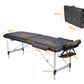 2 Fold Portable Aluminium Massage Table Massage Bed Beauty Therapy Black